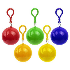 Portable Disposable Emergency Raincoats Waterproof Rain Poncho in A Ball for Traveling Camping Outdoor Pack of Five GenzVybs